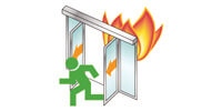 La puerta corrediza cortafuego es una salida de emergencia. Cuando suena la alarma de incendio, se puede operar de forma manual como una puerta de valvén